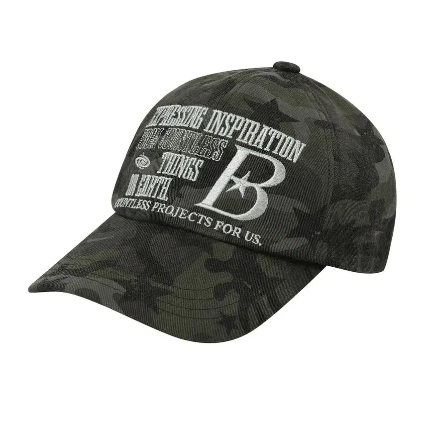 [BUNJANG] BAUF B LOGO Star Camo Ball Cap / 바우프 BAUF B LOGO 볼캡 모자 스타 카모