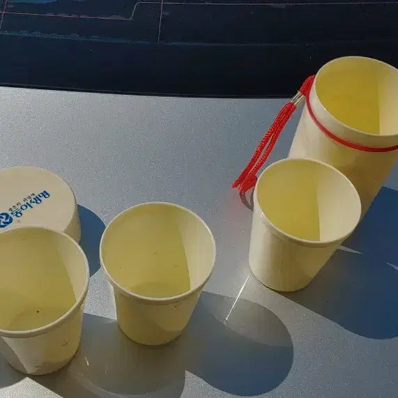 [BUNJANG] Dong-A Life 1980s Water Bottle Cup Set / 빈티지 1980년대 동아생명 물통 컵 세트