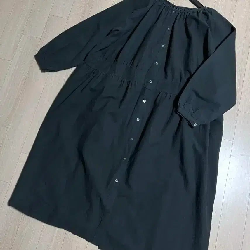 [BUNJANG] Unknown Cotton Long Dress Cardigan / 언노운 셔츠형 코튼 면 롱 원피스 오버 박시 루즈핏 빅사이즈 가디건 로브
