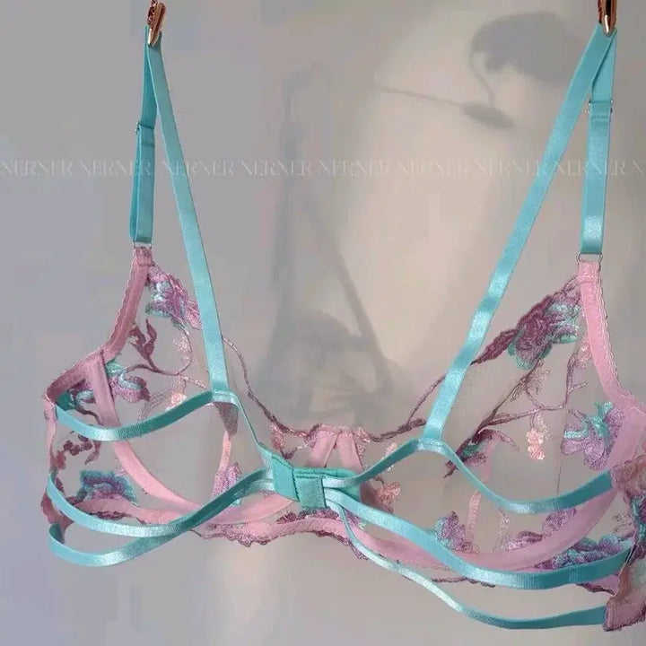 [BUNJANG] Floral Embroidery Lingerie Set / 꽃 자수 란제리 세트