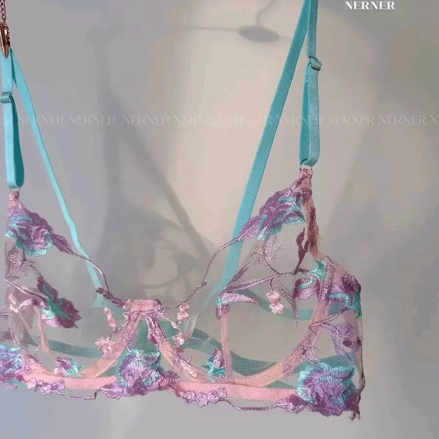 [BUNJANG] Floral Embroidery Lingerie Set / 꽃 자수 란제리 세트