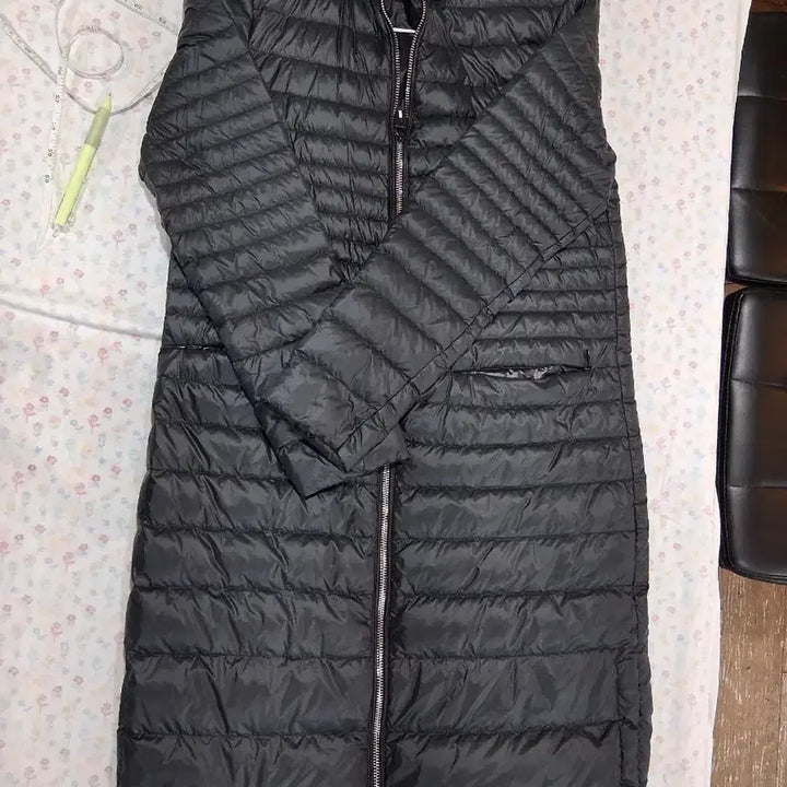 [BUNJANG] E.X.S Black Lightweight Long Padded Coat / 블랙 롱패딩 코트초경량E.X.S