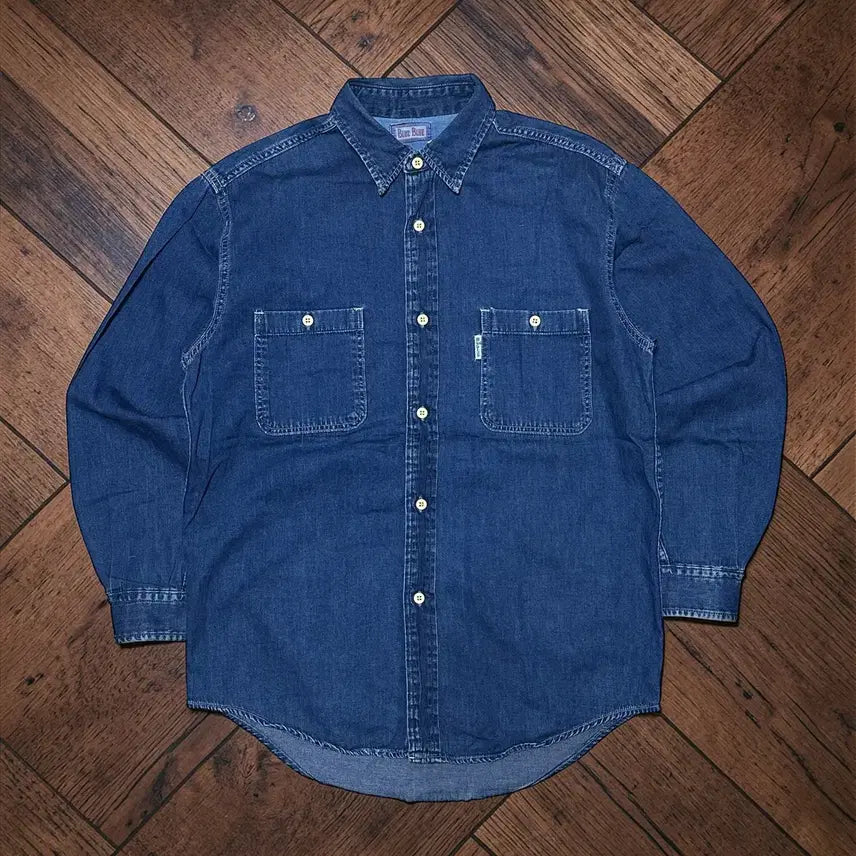 [BUNJANG] Blue Blue Japan Indigo Denim Shirt / 블루블루 재팬 인디고 데님 셔츠