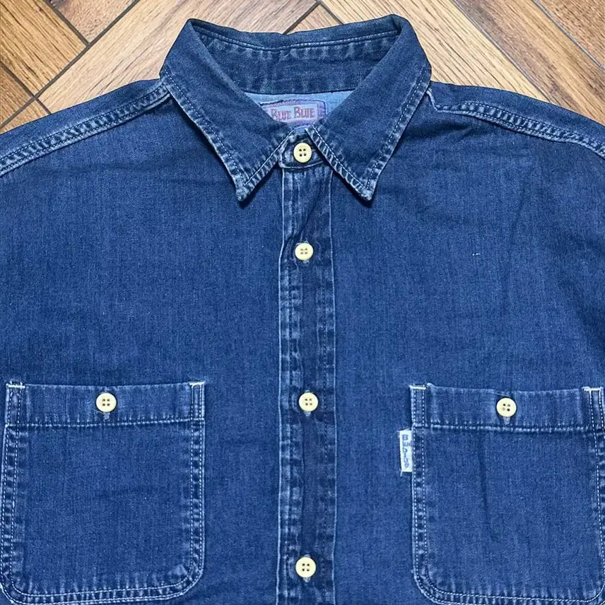 [BUNJANG] Blue Blue Japan Indigo Denim Shirt / 블루블루 재팬 인디고 데님 셔츠