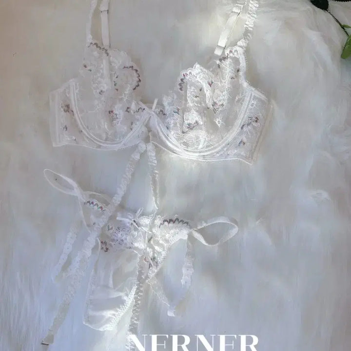 [BUNJANG] Lace Bralette Set - Light Purple / 레이스 브라렛 세트 연보라