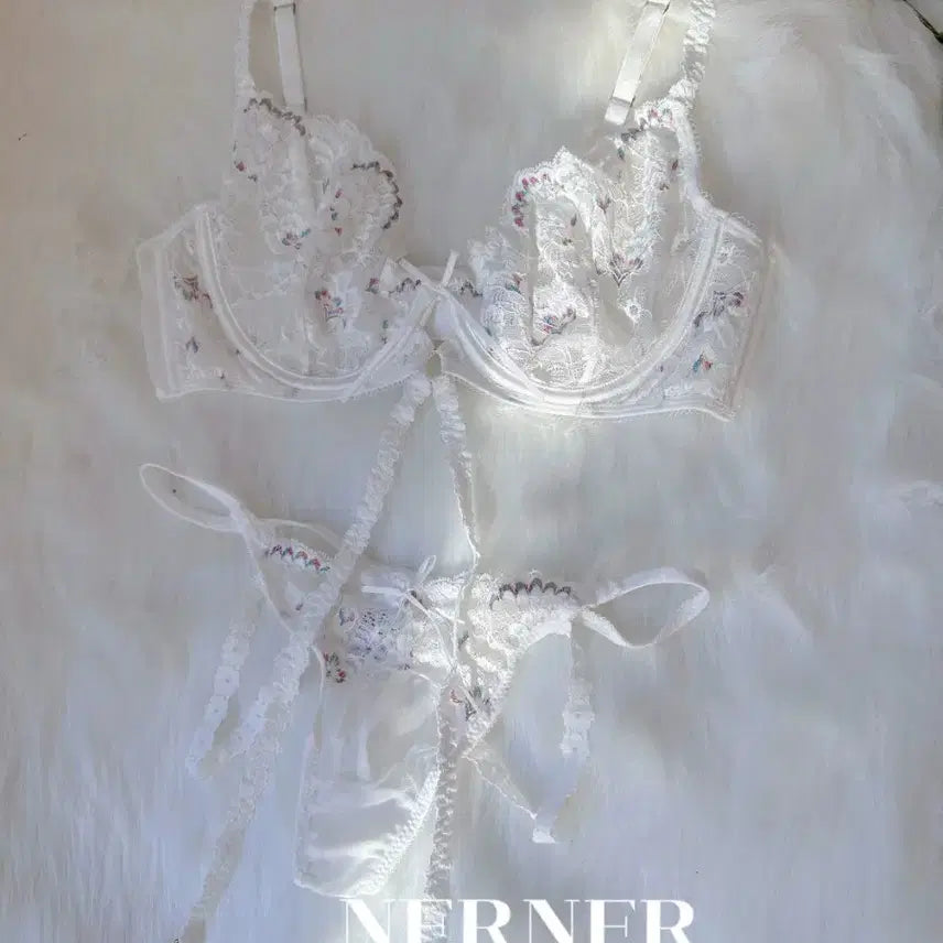 [BUNJANG] Lace Bralette Set - Light Purple / 레이스 브라렛 세트 연보라