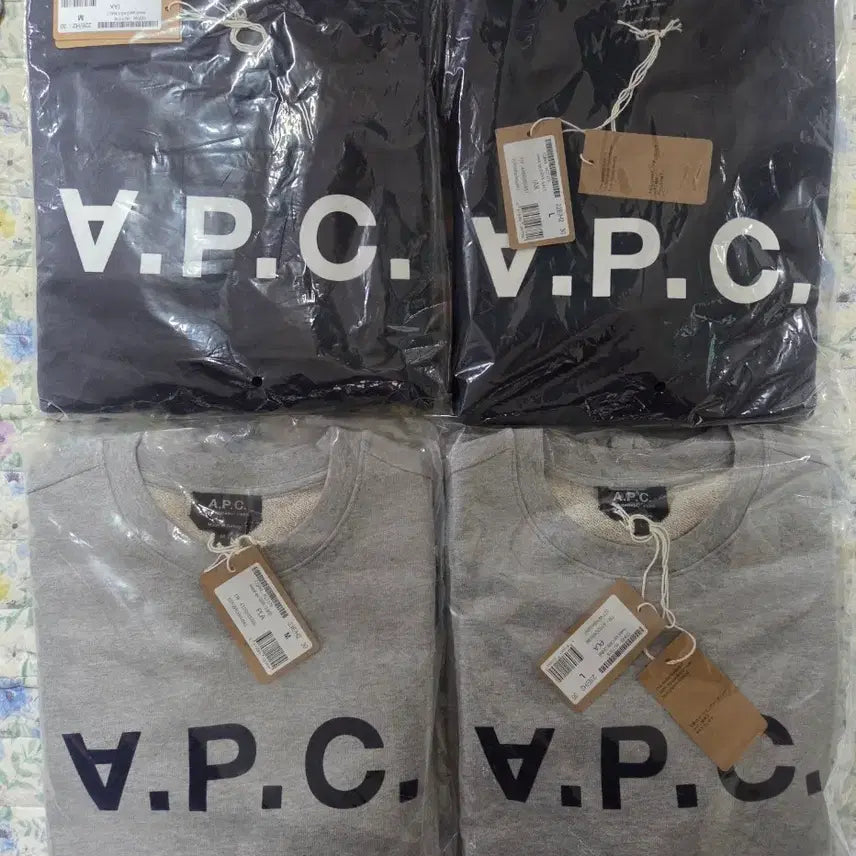 [BUNJANG] A.P.C. Crewneck Sweatshirt / (2벌 7.9) 아페쎄 맨투맨 티셔츠. XL 네이비/그레이 새상품 택포