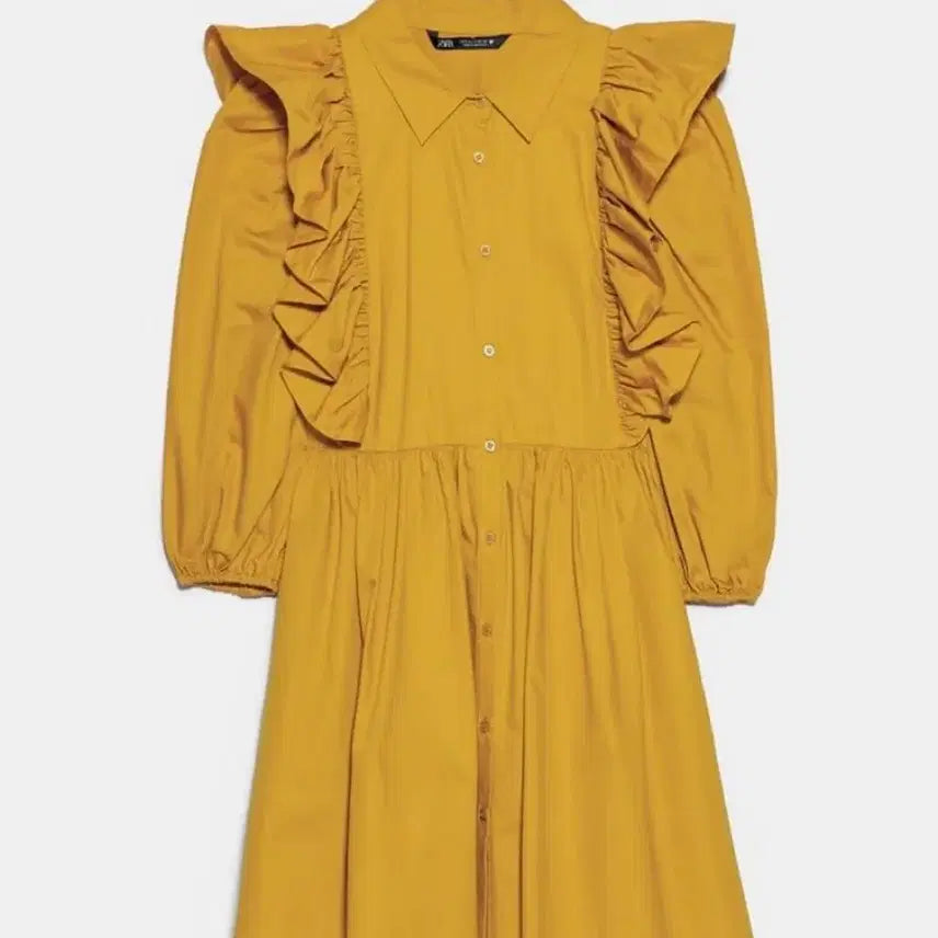 [BUNJANG] ZARA Frill Shirt Dress / (ZARA)_자라 프릴 셔츠 드레스 M