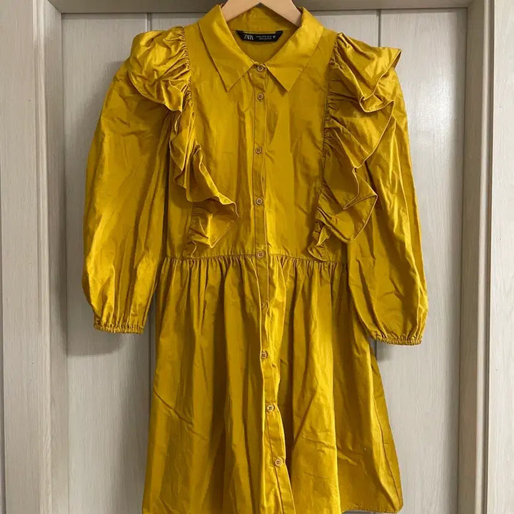 [BUNJANG] ZARA Frill Shirt Dress / (ZARA)_자라 프릴 셔츠 드레스 M