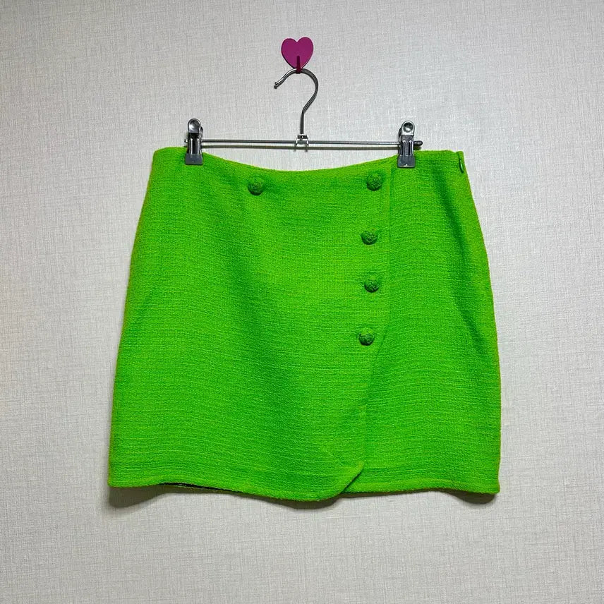 [BUNJANG] Zara Textured Skirt Neon Green M / 자라 텍스쳐 스커트 네온그린 M