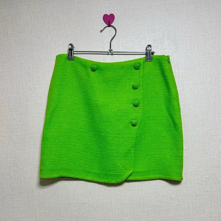 [BUNJANG] Zara Textured Skirt Neon Green M / 자라 텍스쳐 스커트 네온그린 M