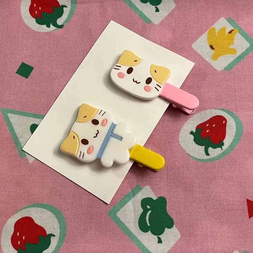 [BUNJANG] Sanrio Mashmallow Hair Clip Set / 산리오 마슈마로 헤어 집게핀