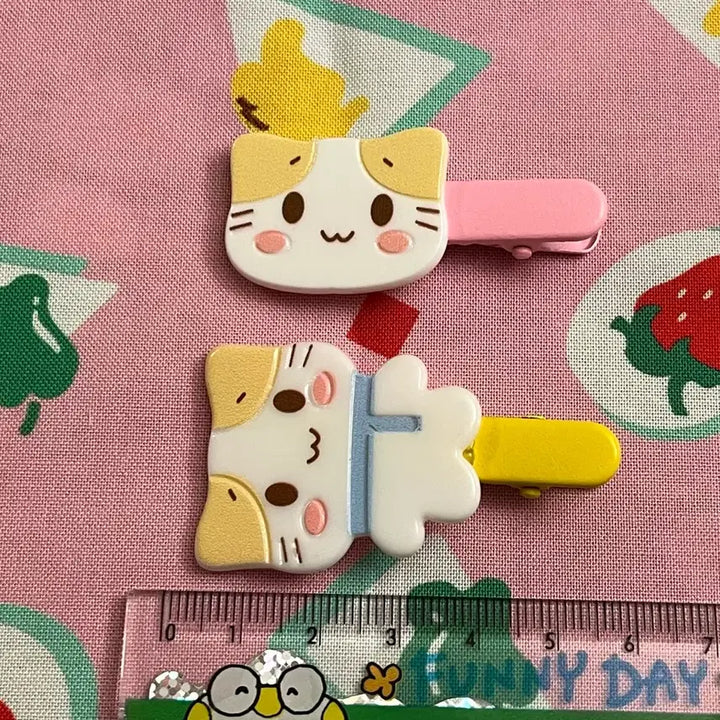 [BUNJANG] Sanrio Mashmallow Hair Clip Set / 산리오 마슈마로 헤어 집게핀