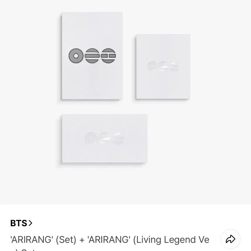[BUNJANG] BTS Arirang Album Set Living Legend Version Bundle Set / 방탄 아리랑 앨범 세트+리빙레전드 버전[개봉x, 예약 판매 혜택 굿즈o]