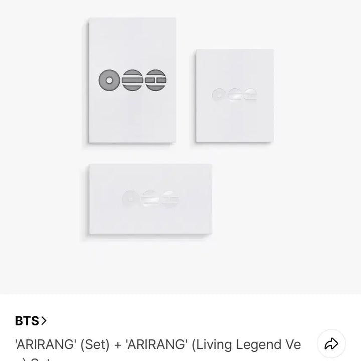 [BUNJANG] BTS Arirang Album Set Living Legend Version Bundle Set / 방탄 아리랑 앨범 세트+리빙레전드 버전[개봉x, 예약 판매 혜택 굿즈o]