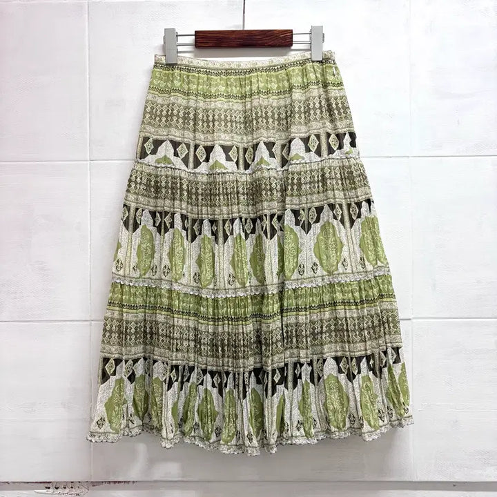 [BUNJANG] SERAPH BLANC Ethnic Ruffle Hippie Fairy Midi Skirt / SERAPH BLANC 에스닉 캉캉 히피 페어리 미디스커트 JPN