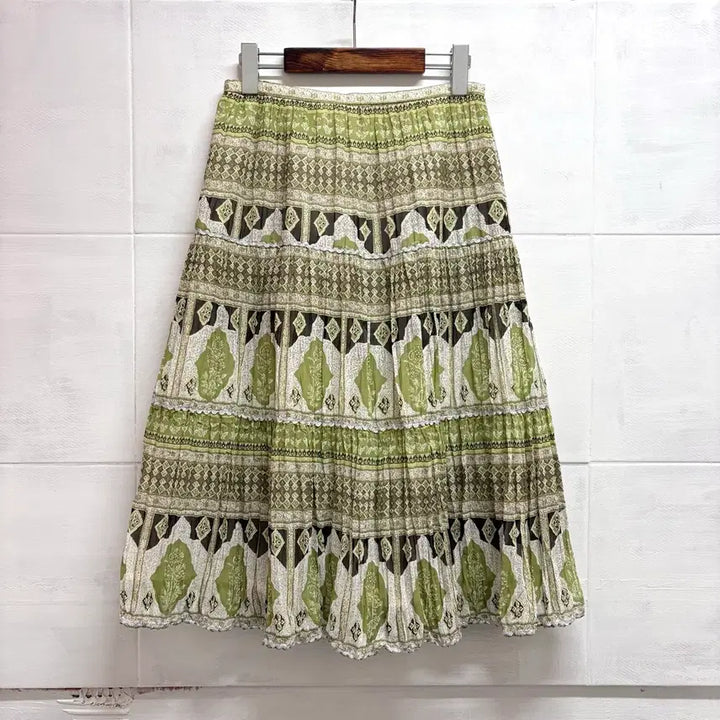 [BUNJANG] SERAPH BLANC Ethnic Ruffle Hippie Fairy Midi Skirt / SERAPH BLANC 에스닉 캉캉 히피 페어리 미디스커트 JPN
