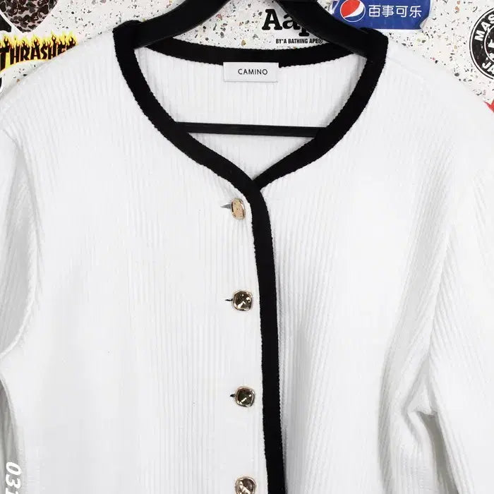 [BUNJANG] CAMINO Color Block Cardigan / 여성ONE/ 카미노 CAMINO 배색 가디건 WT 4-15