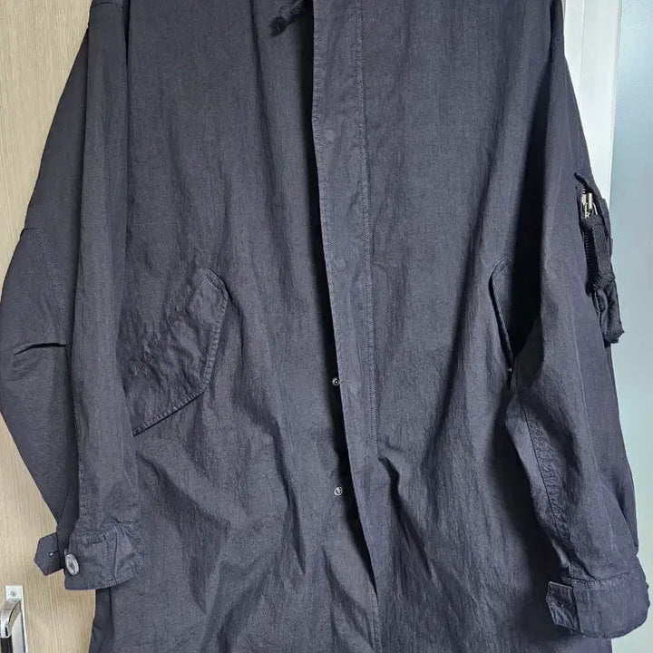 [BUNJANG] Coore 26SS Garment Dyed Fishtail Parka (Washed Black) S / 쿠어  26SS 가먼트 다이드 피쉬테일 파카 (워시드블랙) S
