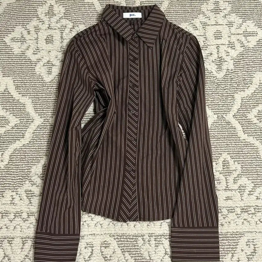 [SOLD OUT] 브라운 긱시크 스트라이프 셔츠