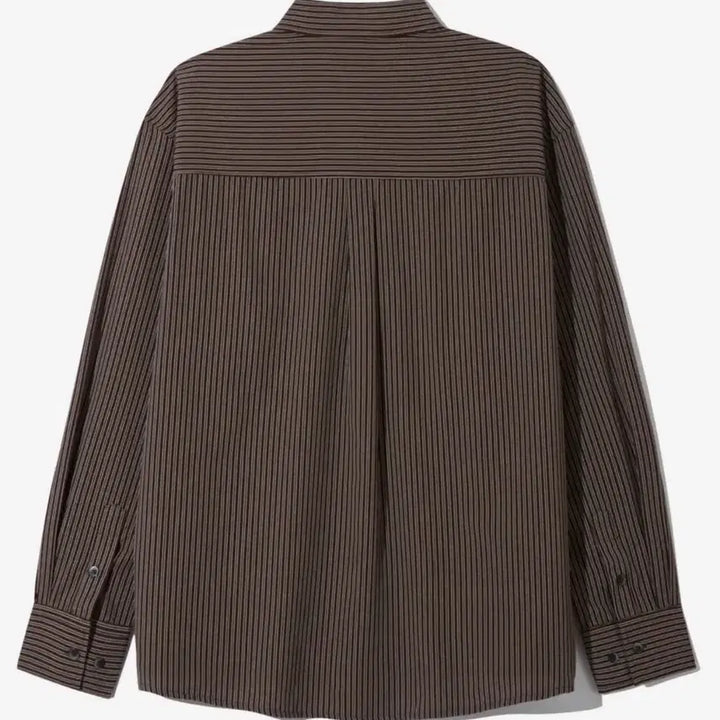 [BUNJANG] Base Moment Striped Western Shirt Dark Brown / 스트라이프 웨스턴 셔츠 다크 브라운(베이스모먼트)