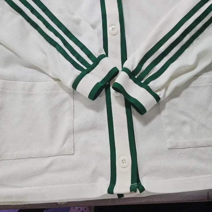 [BUNJANG] Adidas Ivory Three-Stripe Cardigan Dress Set S / 아디다스 아이보리 삼선 가디건  원피스 세트 S 90