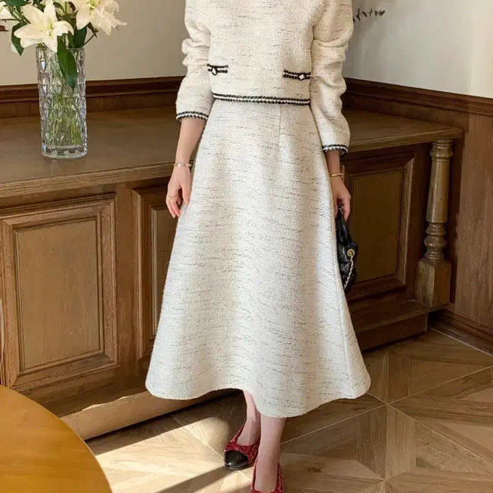 [BUNJANG] ByCini Irene Tweed Blouse &amp; Skirt Set (Large) / 바이씨니 제작 아이린 트위드 블라우스+스커트 라지 아이 셋업