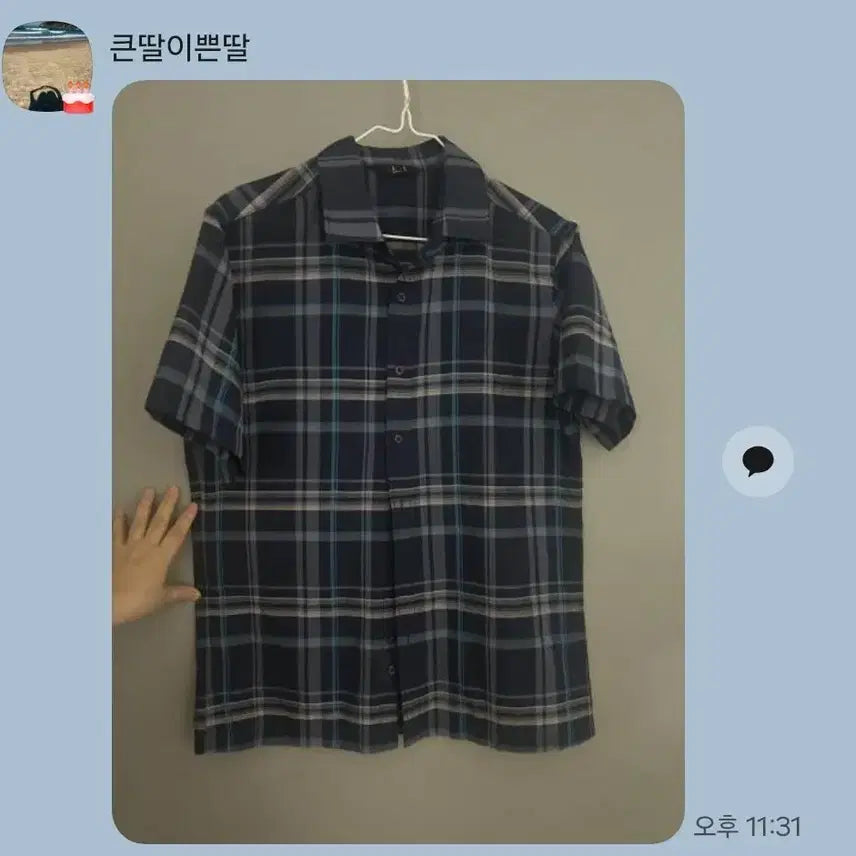 [BUNJANG] Daks Check Short-Sleeve Shirt L / 닥스 체크 반팔 셔츠 남방  L