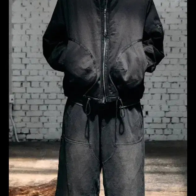[BUNJANG] Hatching Room Vtg Double Knee Sweat Pants - Washed Black / 해칭룸 Vtg Double Knee Sweat Pants - 블랙 2