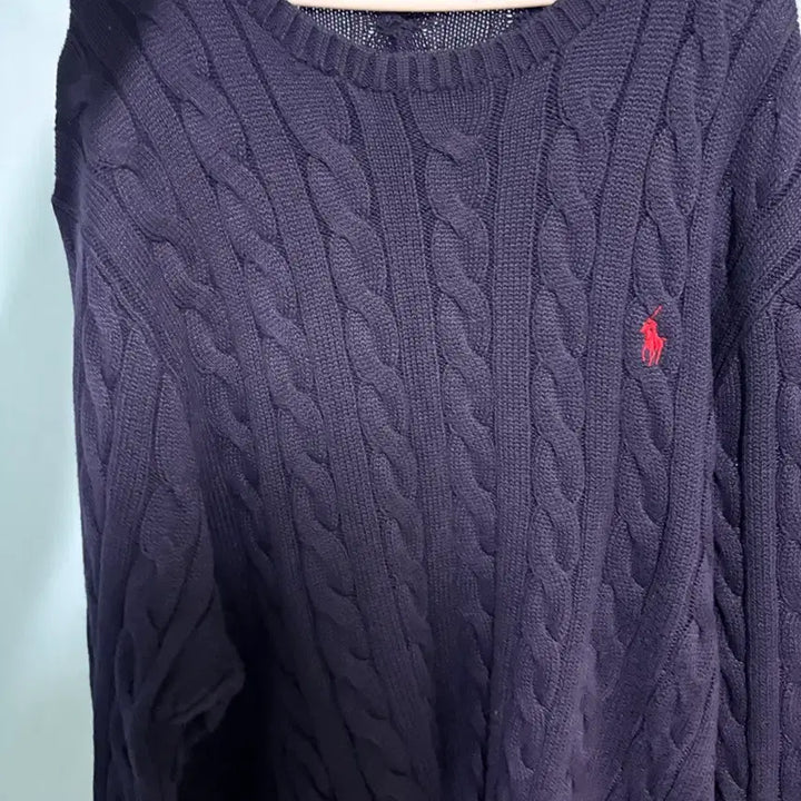 [BUNJANG] Polo Ralph Lauren Cable Knit Sweater / 폴로 랄프로렌 케이블니트 네이비 XL