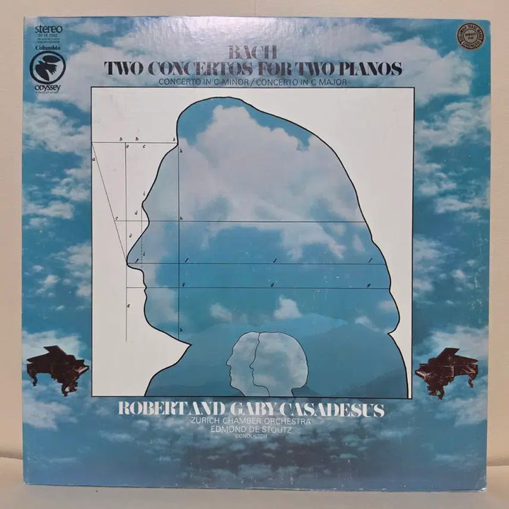 [BUNJANG] Bach: Two Concertos for Two Pianos, BWV 1060 &amp; 1061 - Robert and Gaby Casadesus - Columbia Odyssey LP / 바흐:두 대의 피아노를 위한 협주곡/로베르&amp;가비 카사드쉬 클래식 LP
