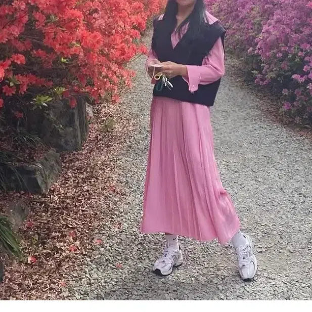 [BUNJANG] Be muse mansion Pink Long Dress / 비뮤즈맨션 원피스