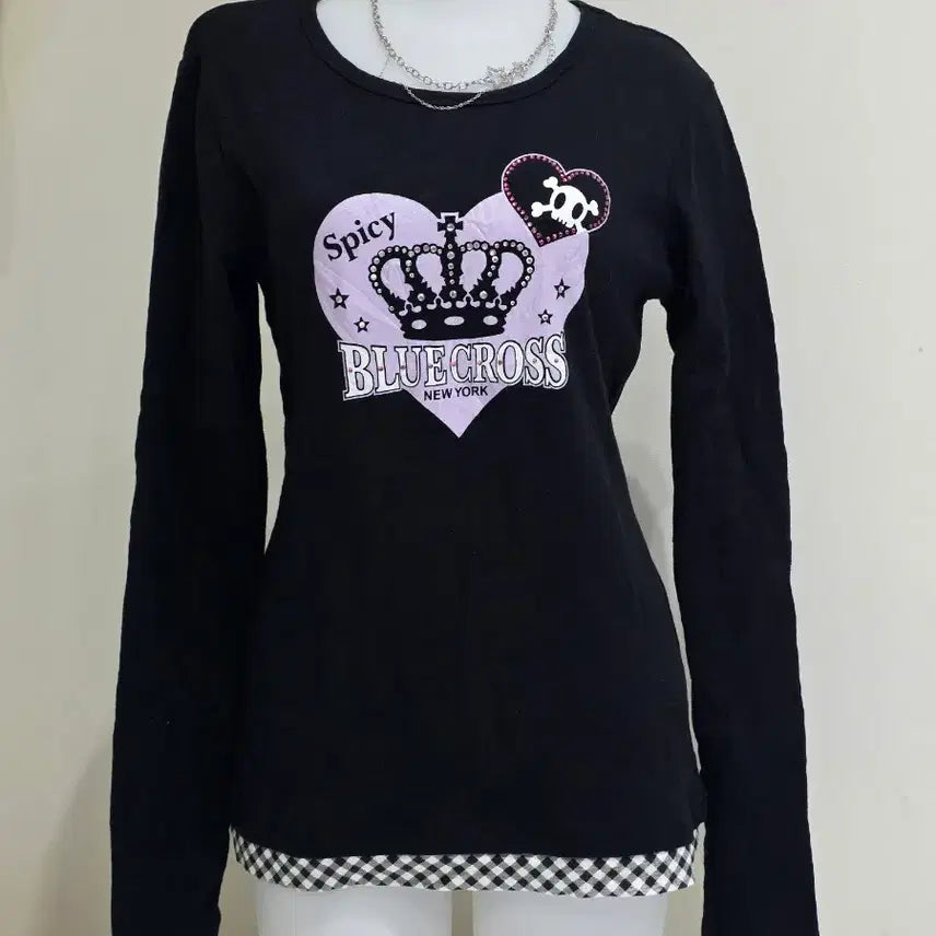 [SOLD OUT] 일본빈티지)오네갸루st 미국와투케 하트스컬왕관 블랙핑크퍼플 펑크롱슬리브