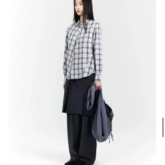 [BUNJANG] EII Garment Dyed Curved Check Shirt / 이이 garment dyed curved check shirt
