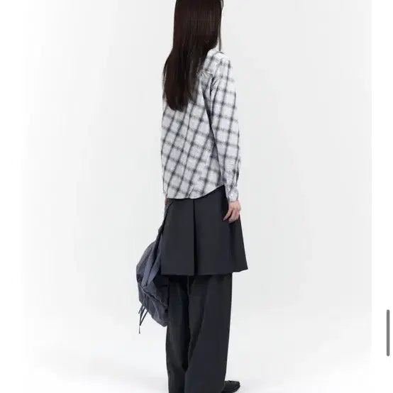 [BUNJANG] EII Garment Dyed Curved Check Shirt / 이이 garment dyed curved check shirt