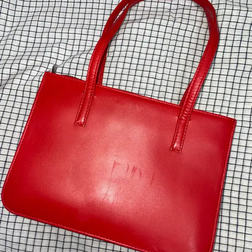 [BUNJANG] Courreges Vintage Red Stitch Mini Tote Bag / 꾸레쥬 빈티지 토트백 레드 스티치 가방 미니백 판매
