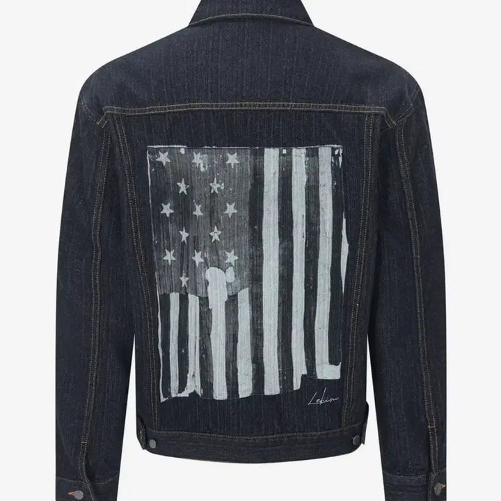 [BUNJANG] Le Qim Faded Flag Denim Jacket (Indigo) - Size 2 / 레킴 페이디드 플래그 데님 자켓 (인디고) 2사이즈
