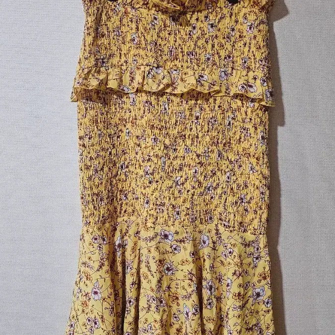 [BUNJANG] Mixxo Yellow Floral Print Frill Skirt / 믹쏘 옐로우 꽃무늬 프릴스커트