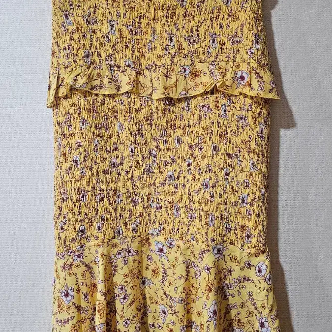 [BUNJANG] Mixxo Yellow Floral Print Frill Skirt / 믹쏘 옐로우 꽃무늬 프릴스커트