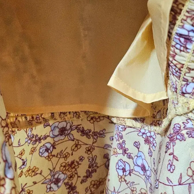 [BUNJANG] Mixxo Yellow Floral Print Frill Skirt / 믹쏘 옐로우 꽃무늬 프릴스커트