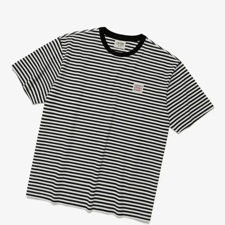 [BUNJANG] TEAM COMICS VAMOS LABEL SS Stripe T-Shirt Black Size S / 팀 코믹스 VAMOS LABEL SS STRIPE s사이즈