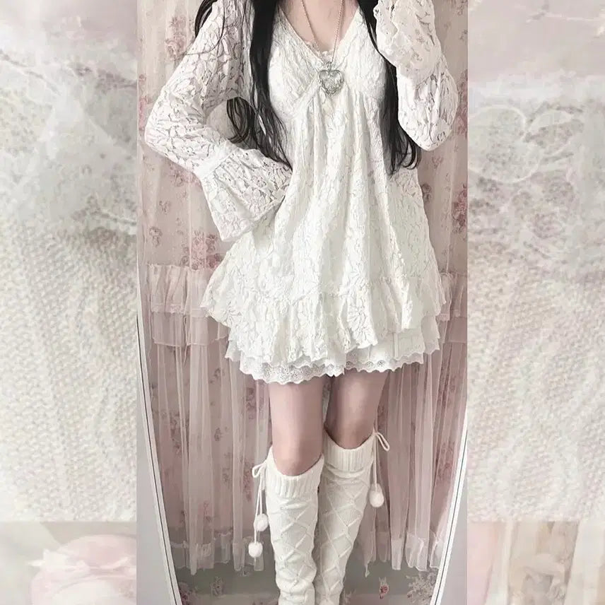 [BUNJANG] Restrose Farmu Vintage Lace Blouse / 일브 페어리 레이스 블라우스 로걀탑 달천깔 엔젤코어 레스트로즈파뮤빈티지