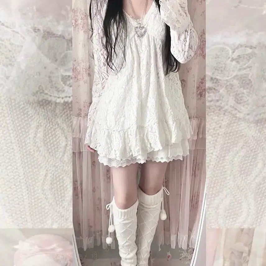 [BUNJANG] Restrose Farmu Vintage Lace Blouse / 일브 페어리 레이스 블라우스 로걀탑 달천깔 엔젤코어 레스트로즈파뮤빈티지