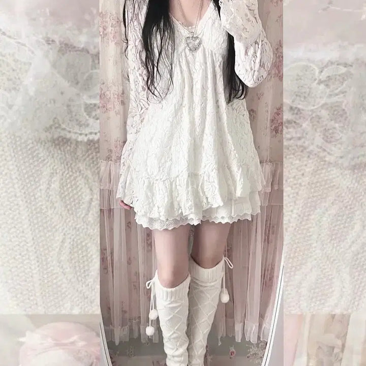 [BUNJANG] Restrose Farmu Vintage Lace Blouse / 일브 페어리 레이스 블라우스 로걀탑 달천깔 엔젤코어 레스트로즈파뮤빈티지