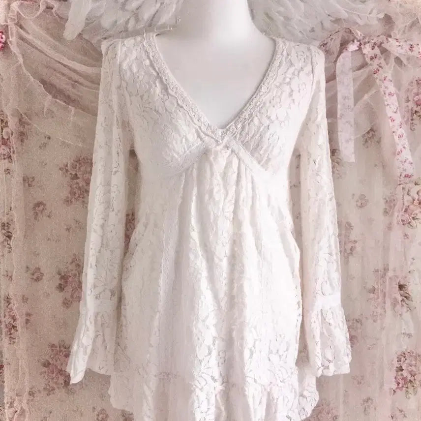 [BUNJANG] Restrose Farmu Vintage Lace Blouse / 일브 페어리 레이스 블라우스 로걀탑 달천깔 엔젤코어 레스트로즈파뮤빈티지