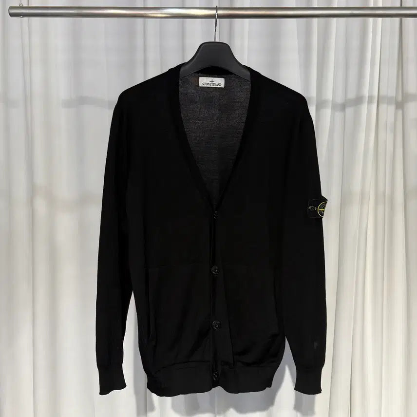 [BUNJANG] Stone Island 511C4 Light Wool Knit Cardigan Black XXL / 스톤아일랜드 511C4 라이트 울 니트 가디건 블랙 xxl