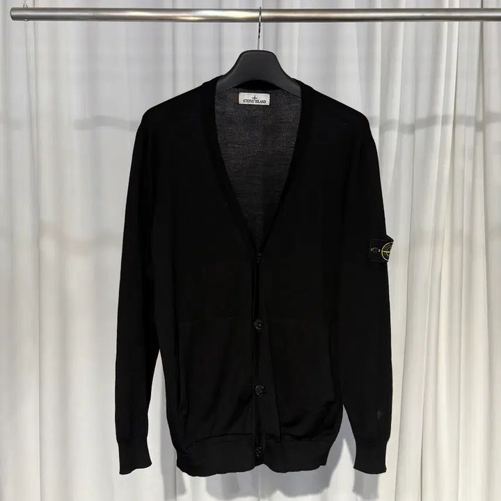 [BUNJANG] Stone Island 511C4 Light Wool Knit Cardigan Black XXL / 스톤아일랜드 511C4 라이트 울 니트 가디건 블랙 xxl