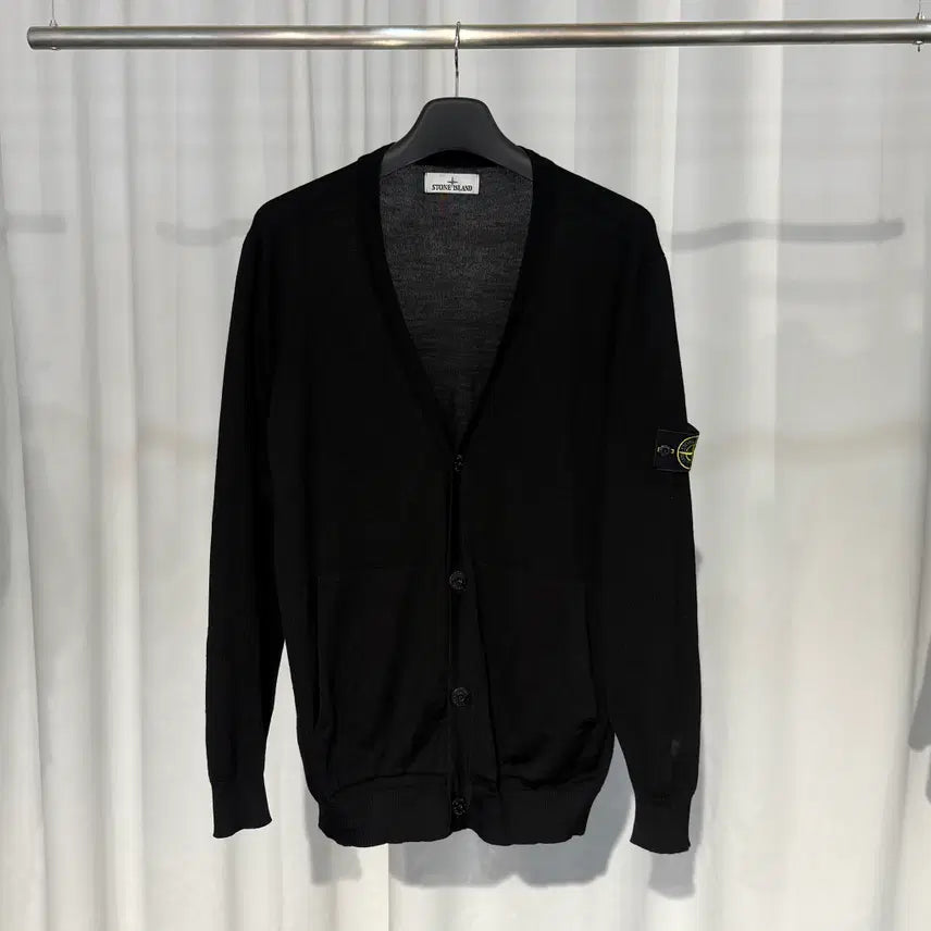 [BUNJANG] Stone Island 511C4 Light Wool Knit Cardigan Black XXL / 스톤아일랜드 511C4 라이트 울 니트 가디건 블랙 xxl