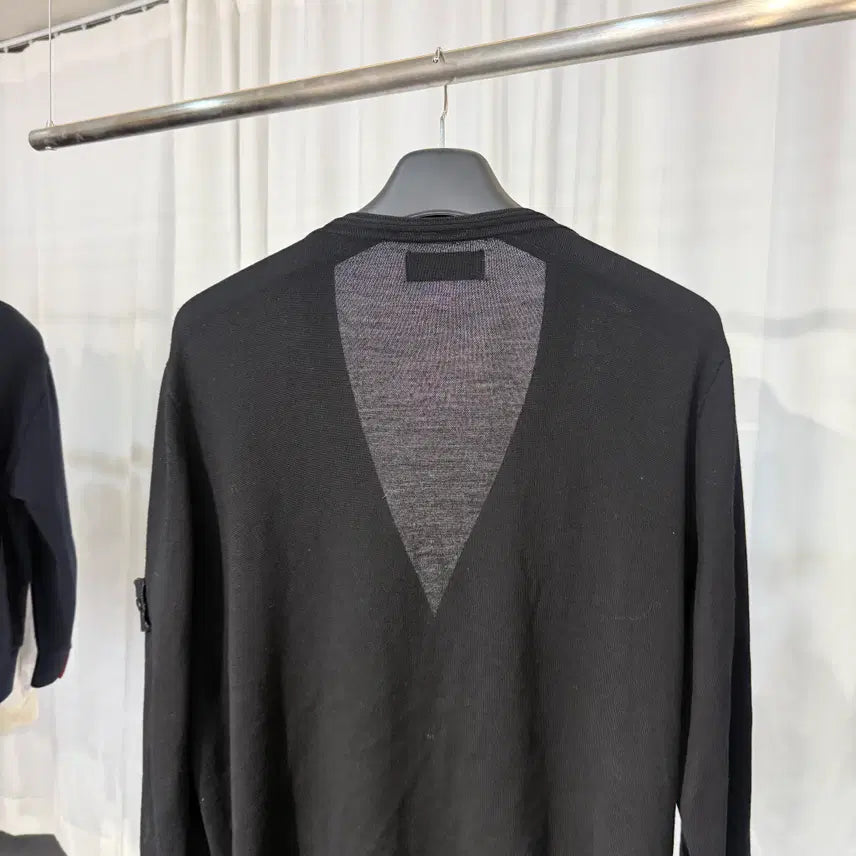 [BUNJANG] Stone Island 511C4 Light Wool Knit Cardigan Black XXL / 스톤아일랜드 511C4 라이트 울 니트 가디건 블랙 xxl