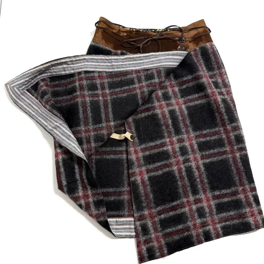 [BUNJANG] Royal Jean Vintage Checked Wool Skirt / 빈티지 로열 진 체크 울 스커트